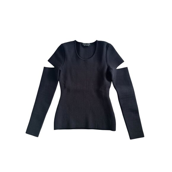 ALEXANDER WANG Black Cold Shoulder Sweater Top Size XS - Picture 4 of 8